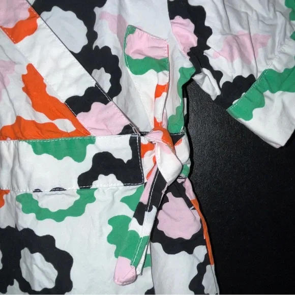 DVF+Baby Gap collab wrap dress, 100% cotton, white with green/black/orange/pink - Picture 3 of 10
